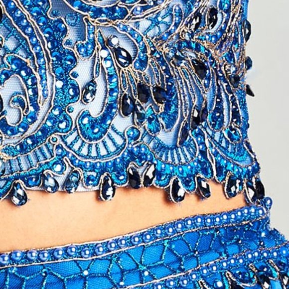 NEW Unique Short Junior Prom 2-piece Cruise Formal Dress, POCKETS Skirt & Top - Picture 3 of 7